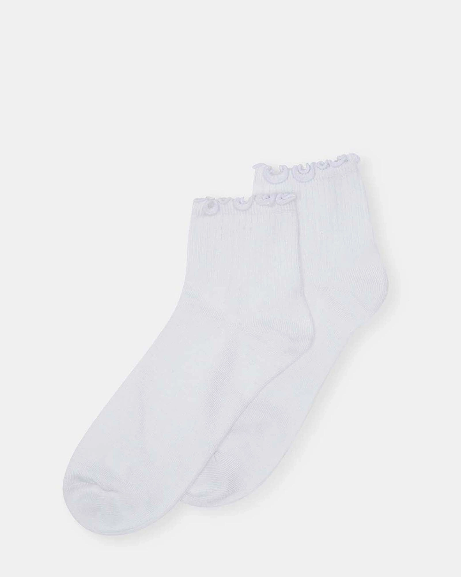 LETTUCE EDGE ANKLET WHITE