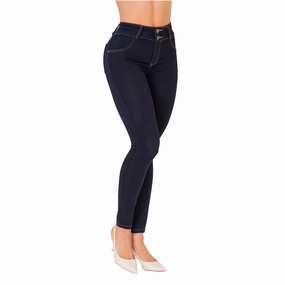 LOWLA 212601 | High Rise Butt Lift Skinny Colombian Jeans Colombianos with Removable Pads