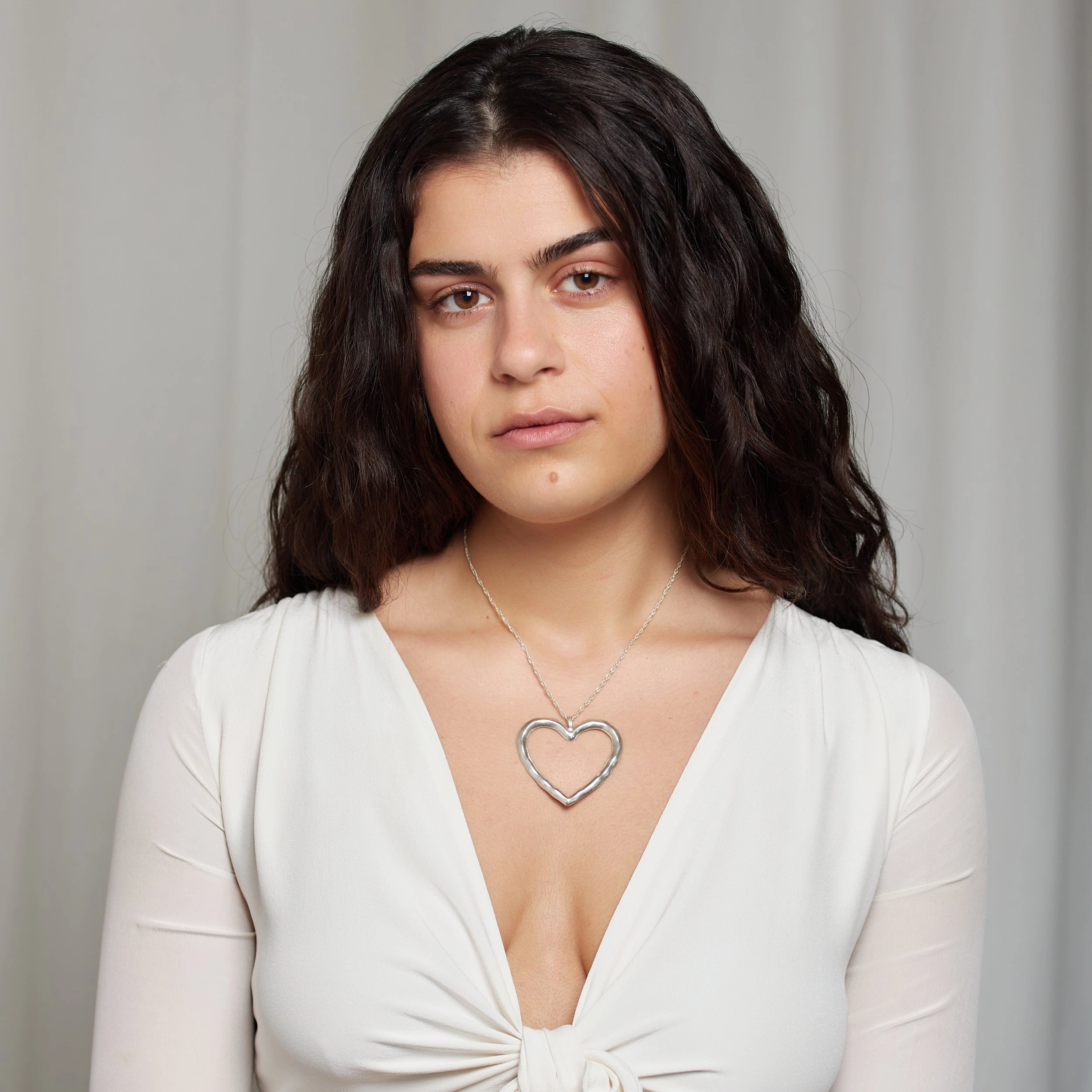 Lulu Heart Choker in Silver