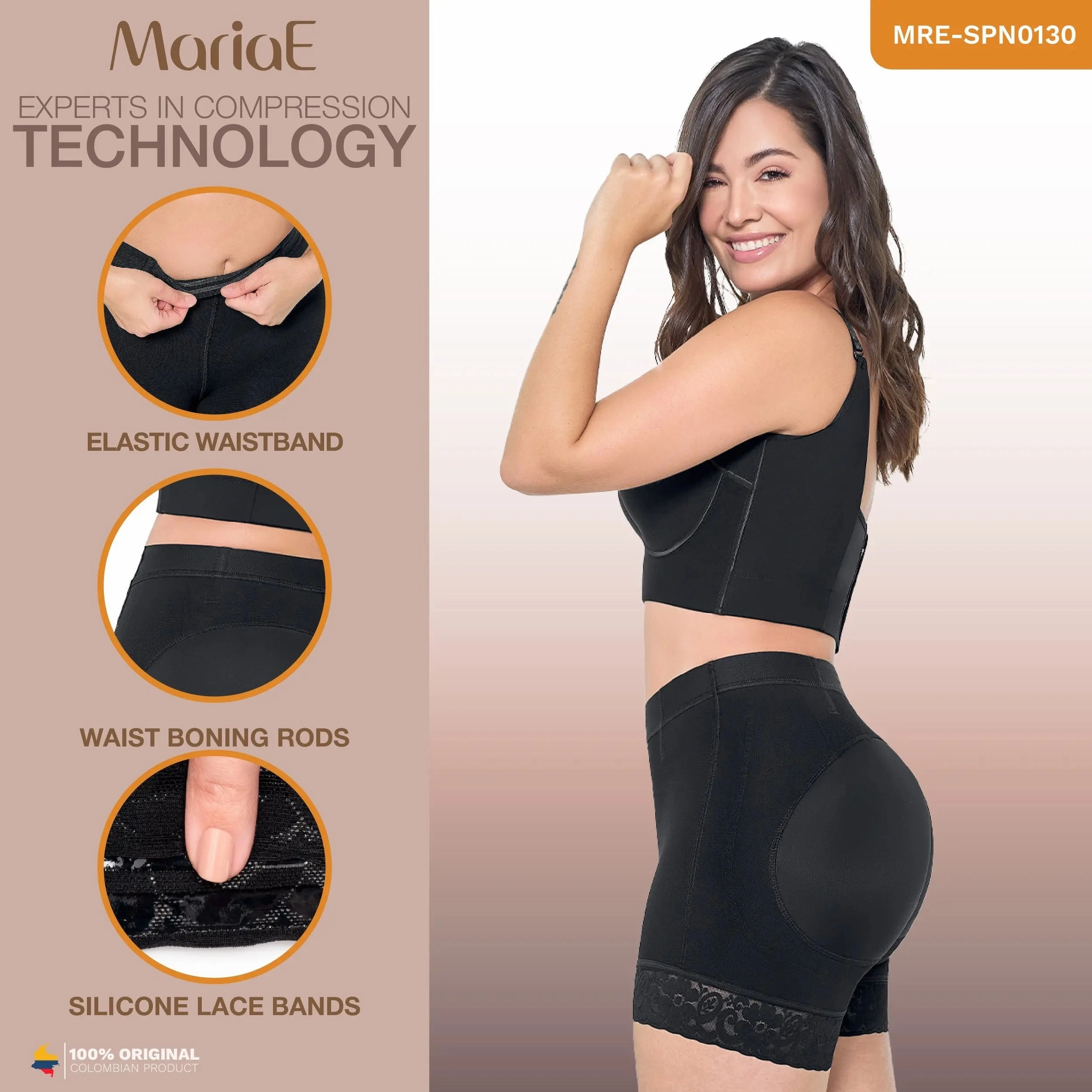 MARIAE FU101 Fajas Colombianas – High Waist Butt Lifter Shaper Shorts | High Compression Shapewear