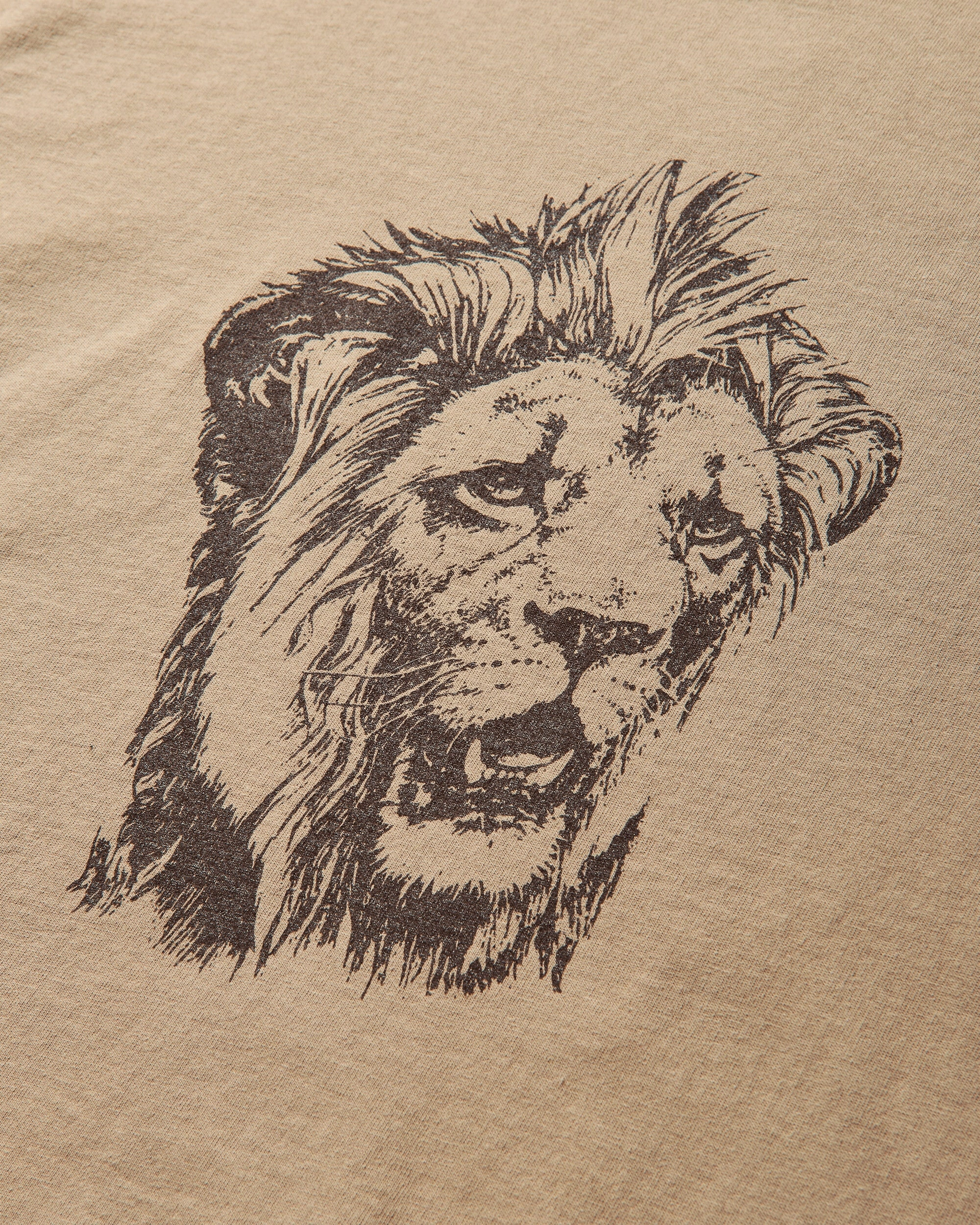 Men's Lion Head T-Shirt Sand