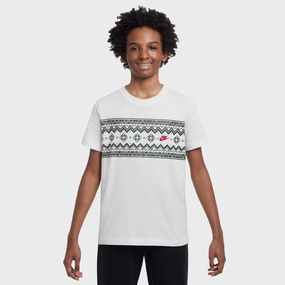 Nike Juniors' NSW Fair Isle T-Shirt / White