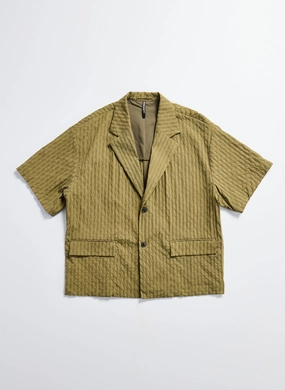 Nylon Spandex Jacquard Short Sleeve Blazer