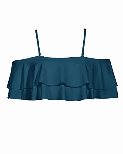 Padded Bras Bikini Top Off Shoulder Style-Teal