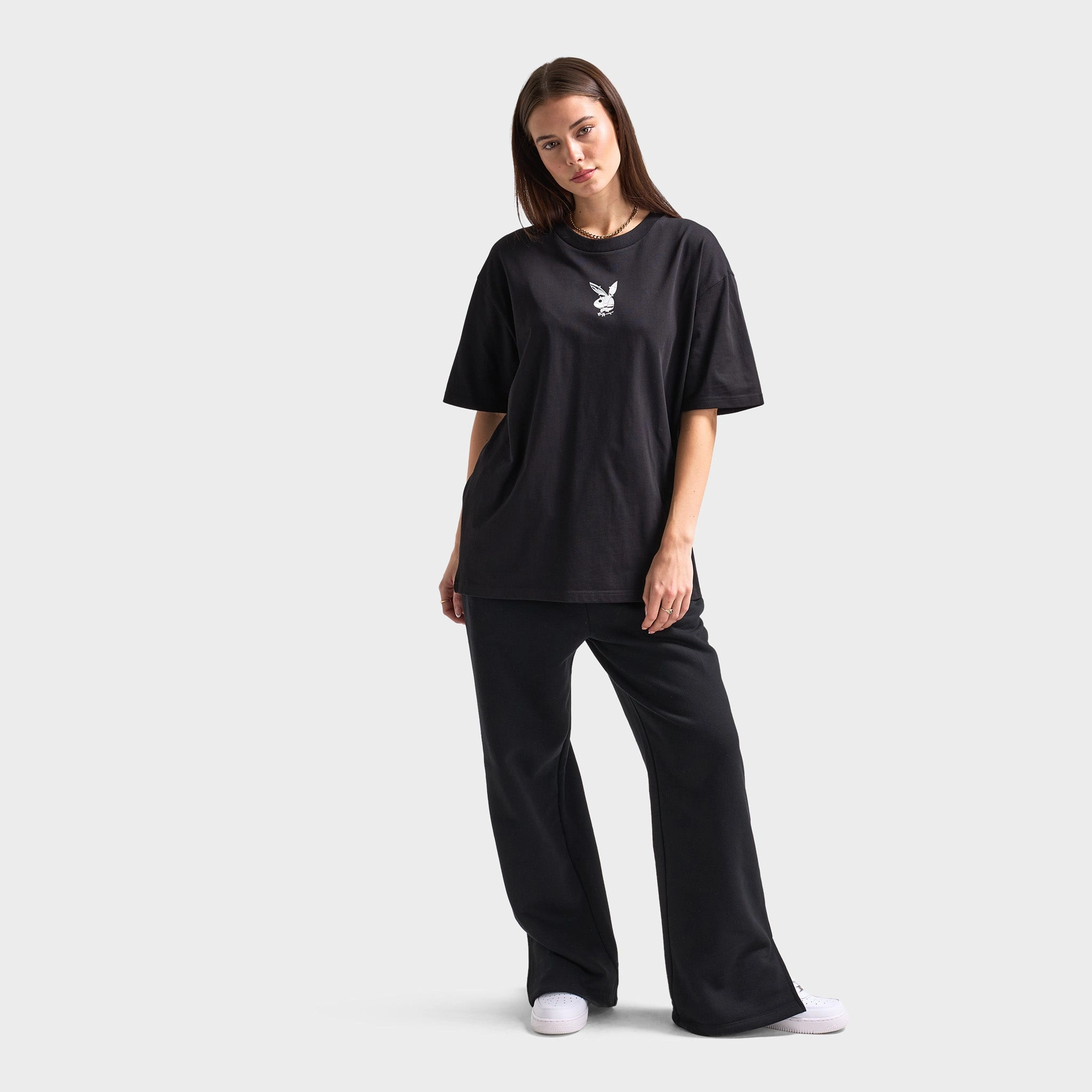 Playboy Chrome RH Oversized Graphic T-Shirt / Black
