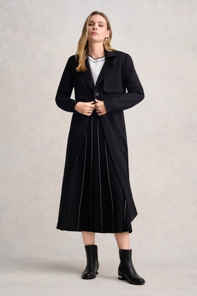 Ponte Trench Coat - Black