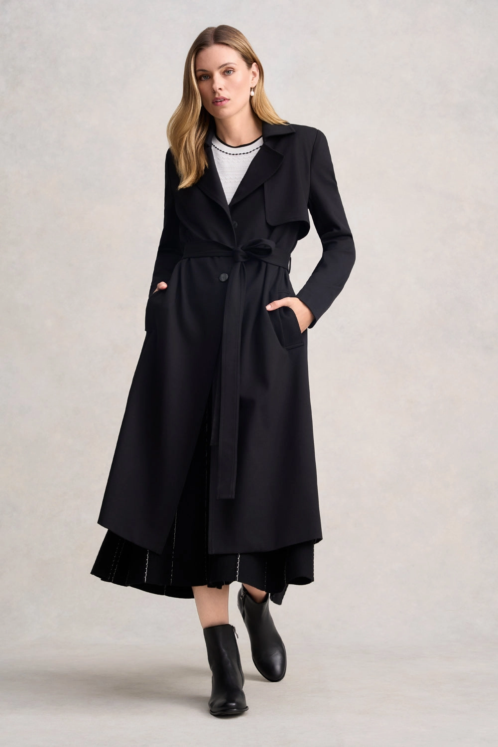 Ponte Trench Coat - Black