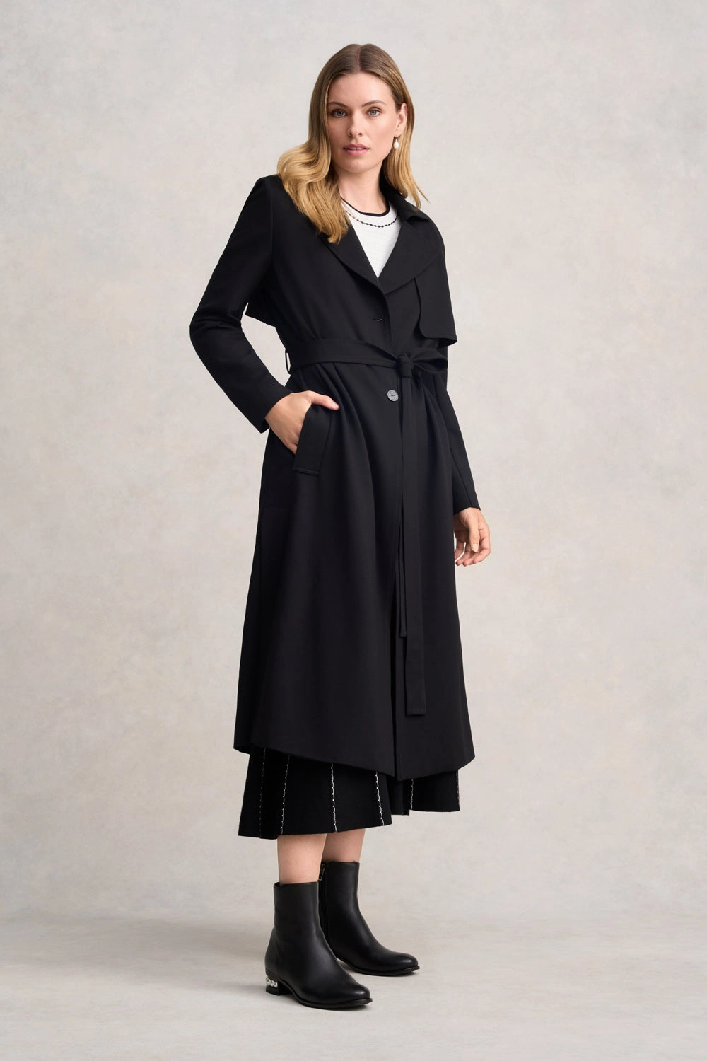 Ponte Trench Coat - Black