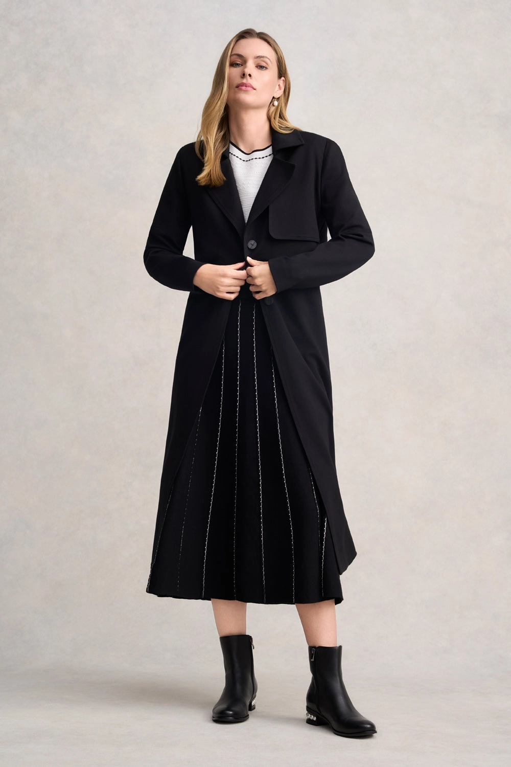 Ponte Trench Coat - Black