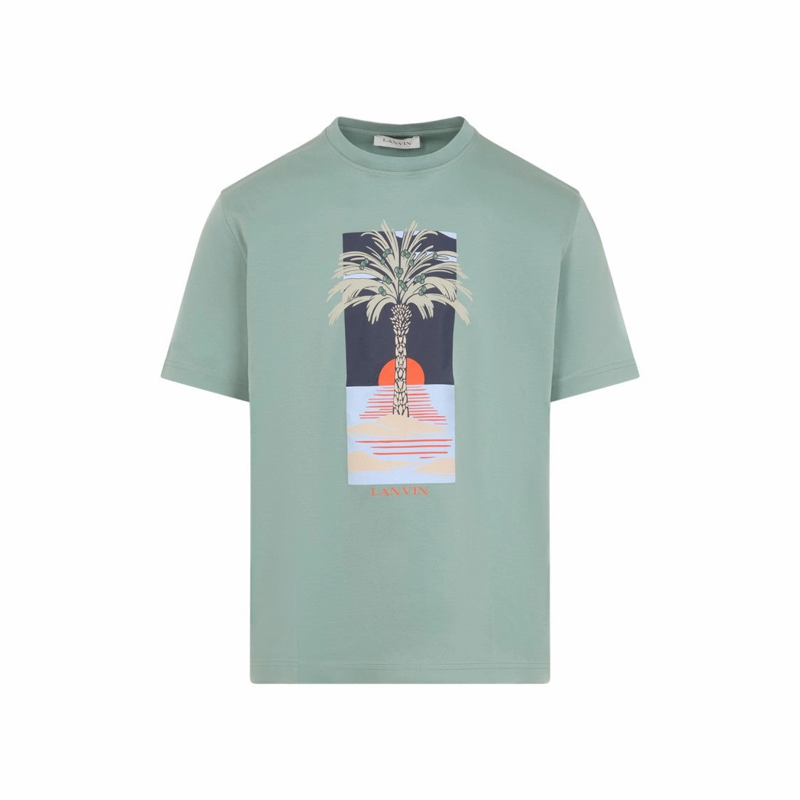 Printed Green Cotton T-Shirt