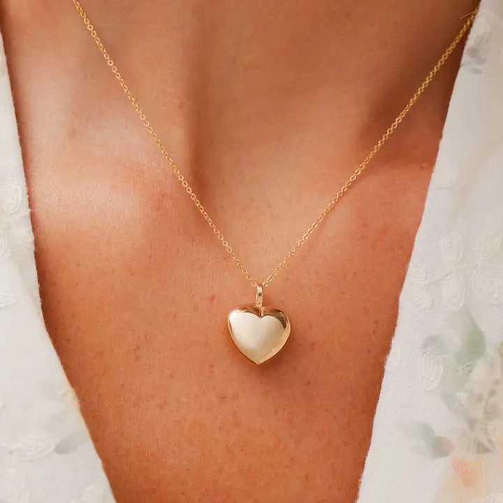 Puffy Heart Charm Necklace