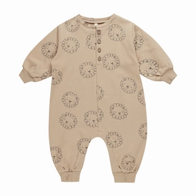 Relaxed Fleece Jumpsuit - Lions - Latte - FINAL SALE