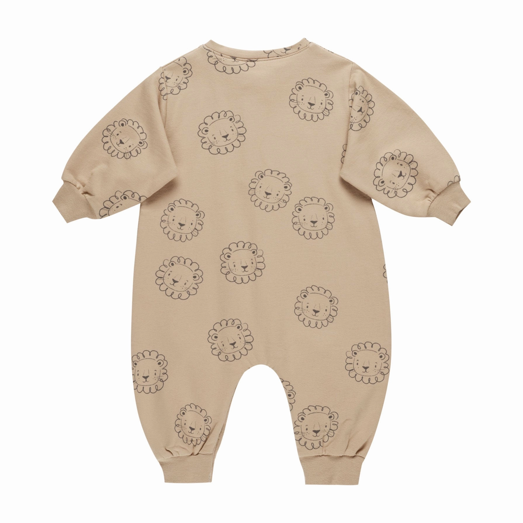 Relaxed Fleece Jumpsuit - Lions - Latte - FINAL SALE
