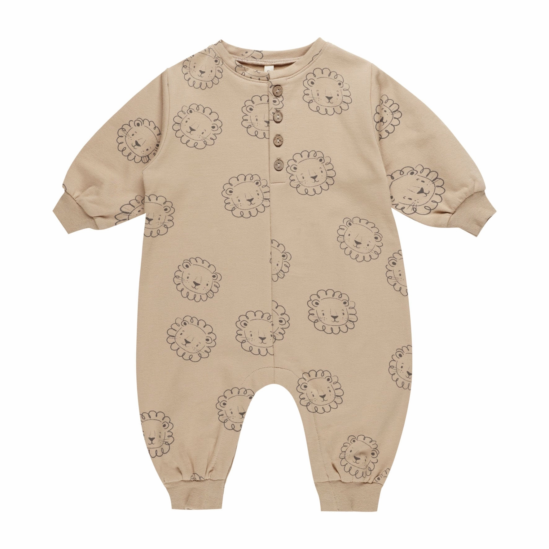Relaxed Fleece Jumpsuit - Lions - Latte - FINAL SALE