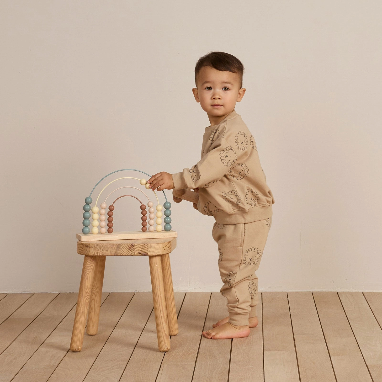 Relaxed Fleece Sweatshirt - Lions - Latte - FINAL SALE