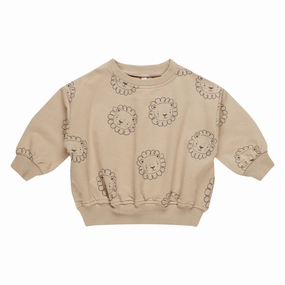 Relaxed Fleece Sweatshirt - Lions - Latte - FINAL SALE