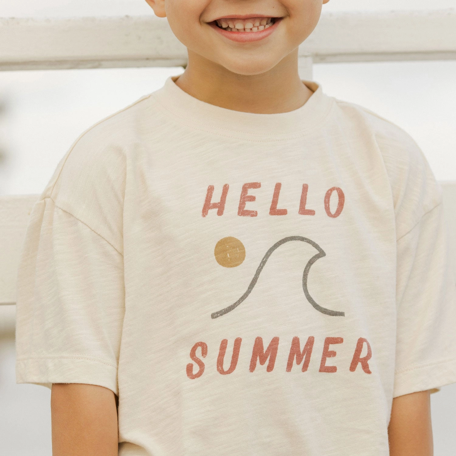 Relaxed Tee - Hello Summer - Natural - FINAL SALE