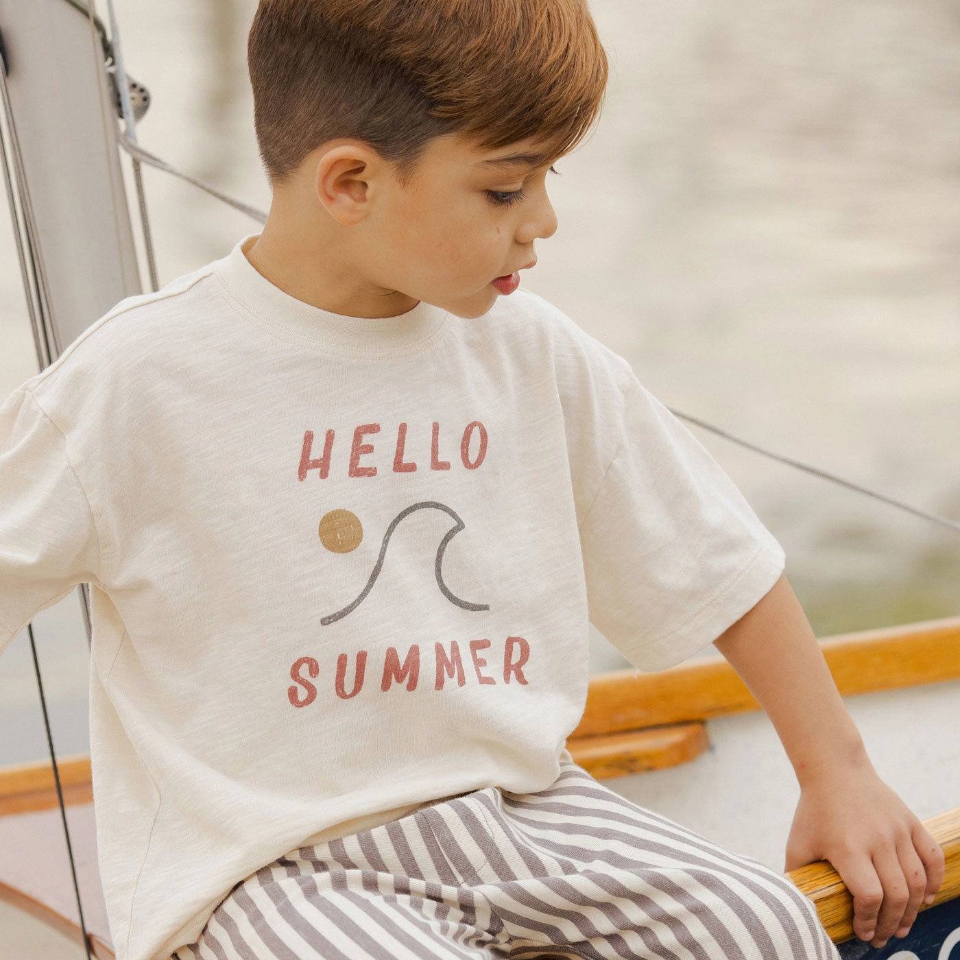 Relaxed Tee - Hello Summer - Natural - FINAL SALE