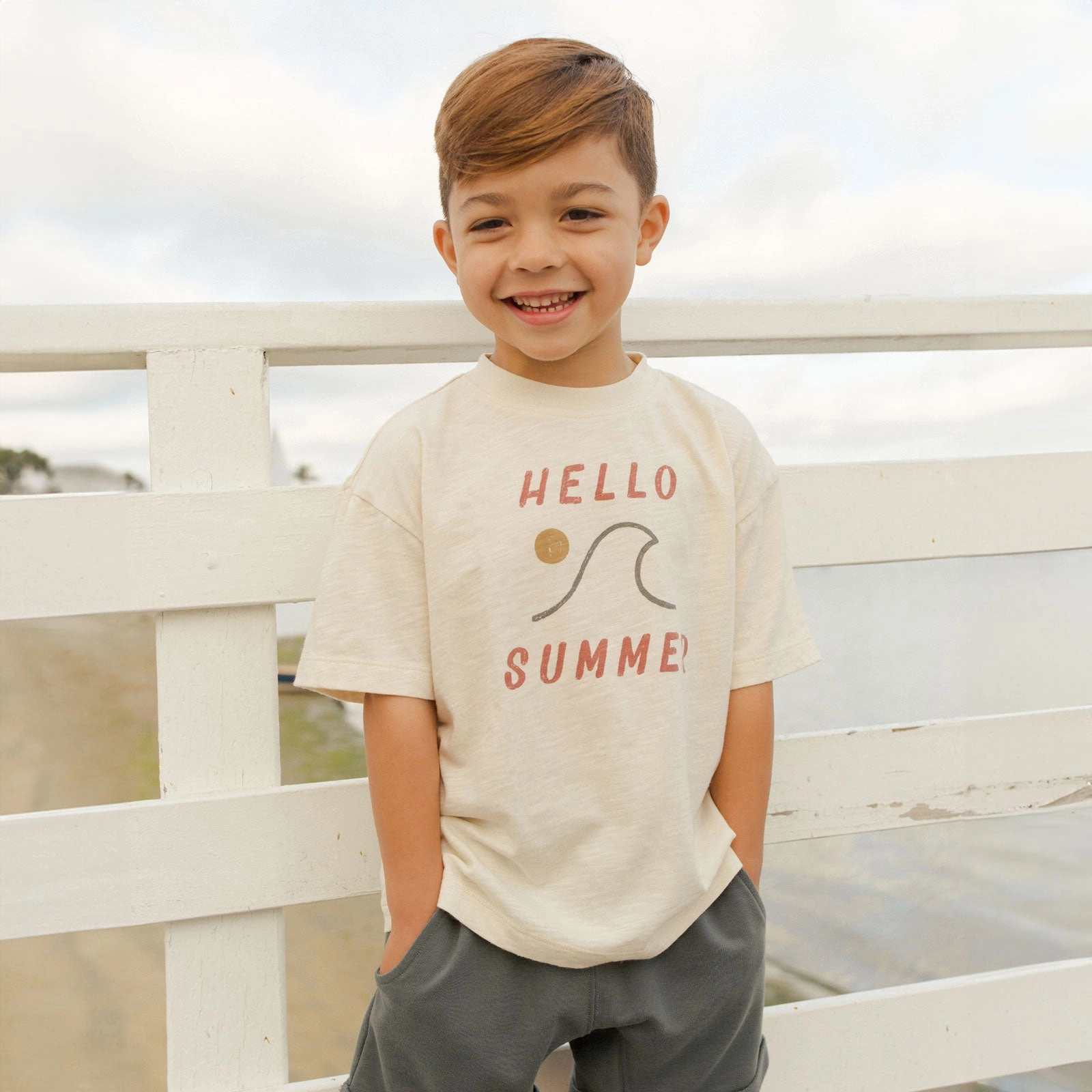Relaxed Tee - Hello Summer - Natural - FINAL SALE