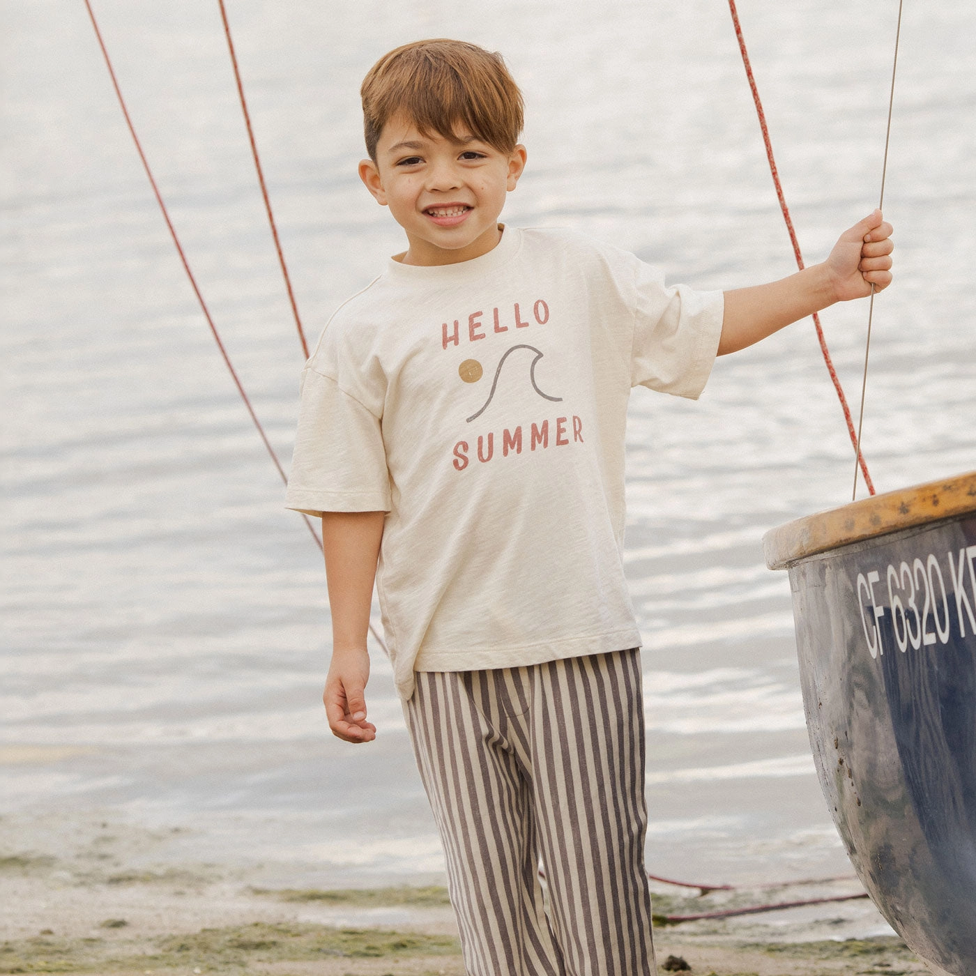 Relaxed Tee - Hello Summer - Natural - FINAL SALE