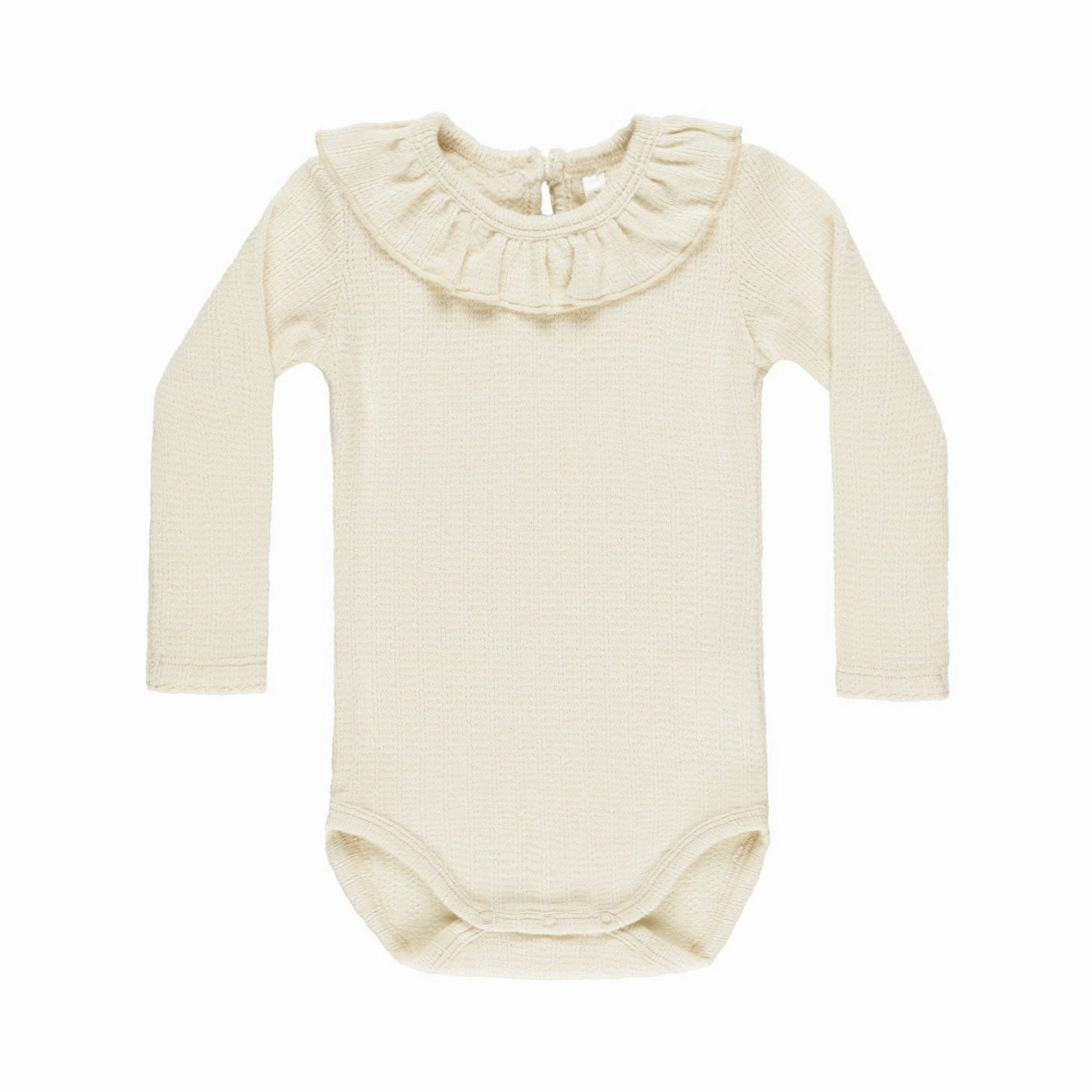 Ruffle Collar Bodysuit - Natural - FINAL SALE