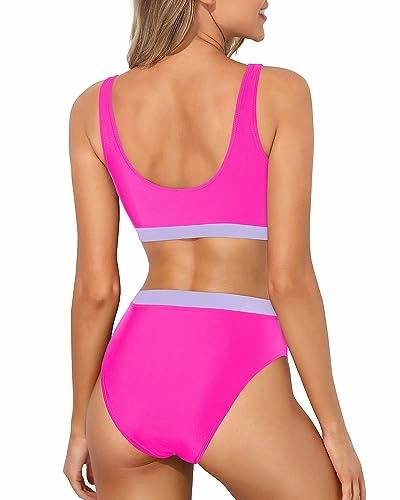 Scoop Neck Crop Top & High Waist Two Piece Set