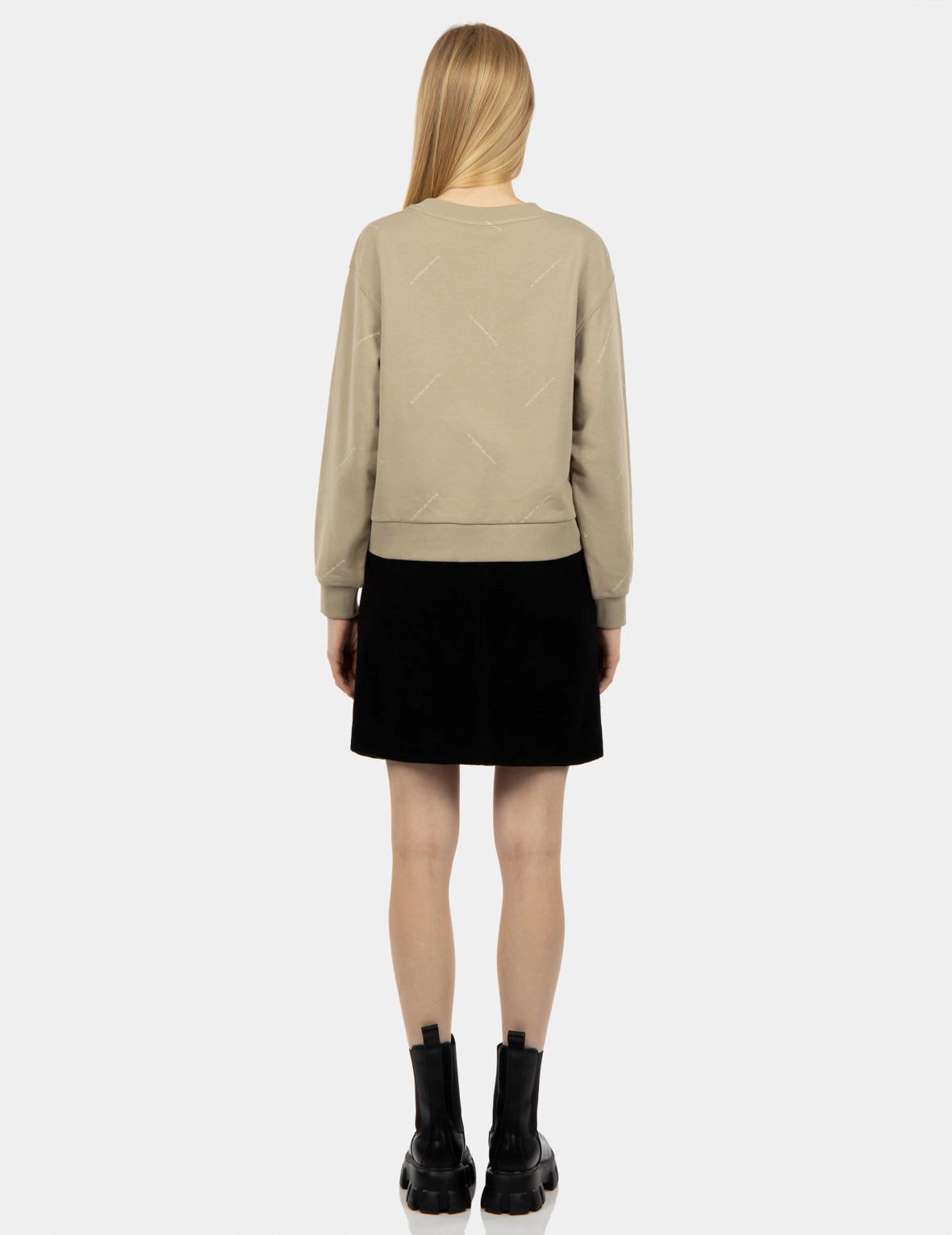 Slogan Embroidered Waistband Skirt