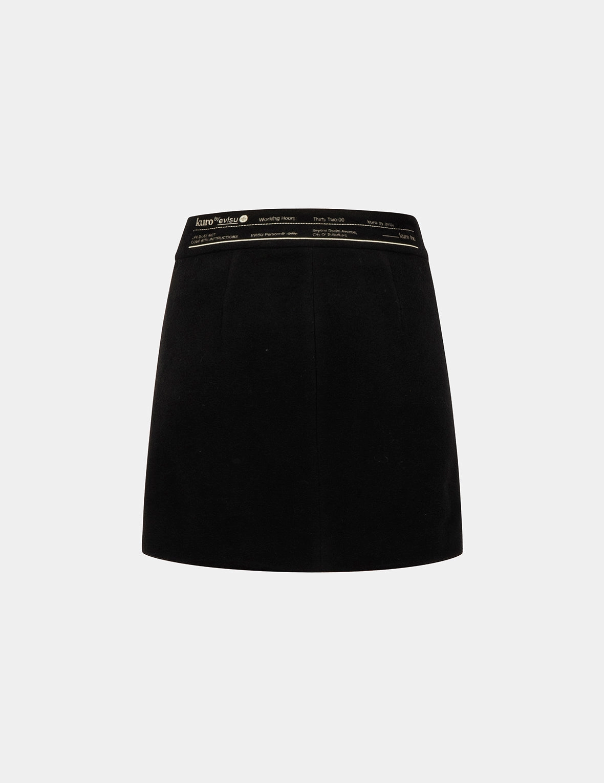 Slogan Embroidered Waistband Skirt