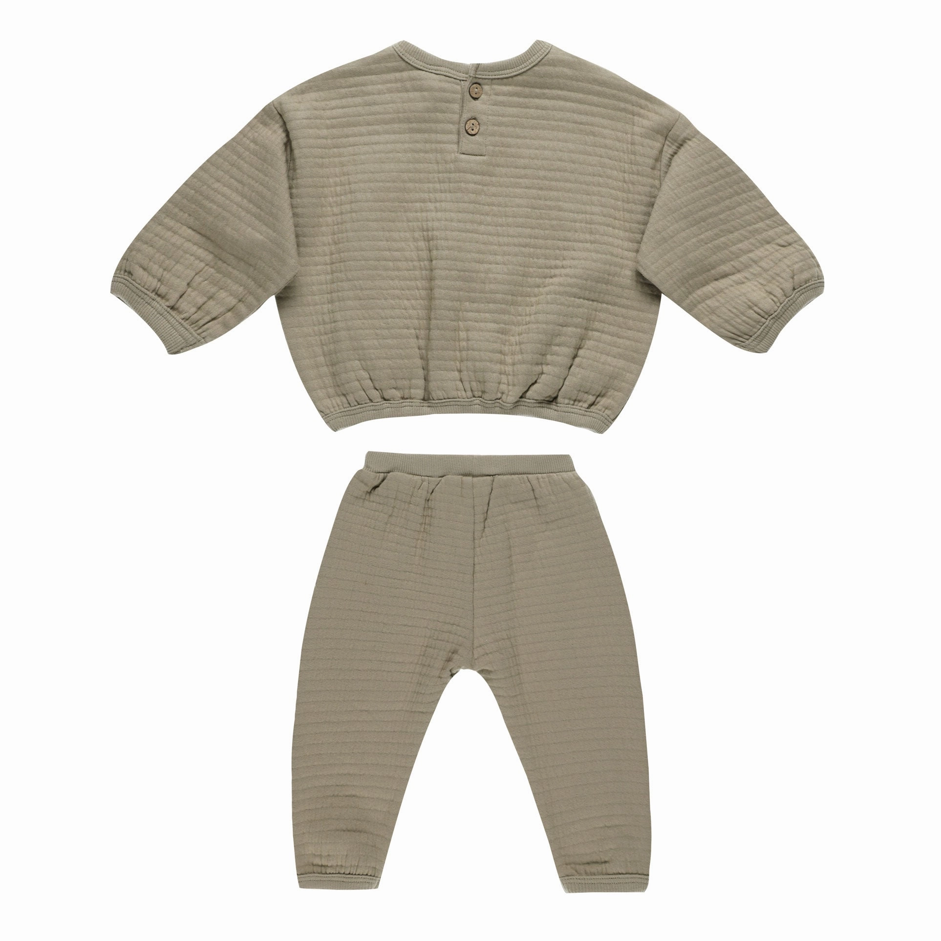 Textured Sweat Set - Olive - FINAL SALE