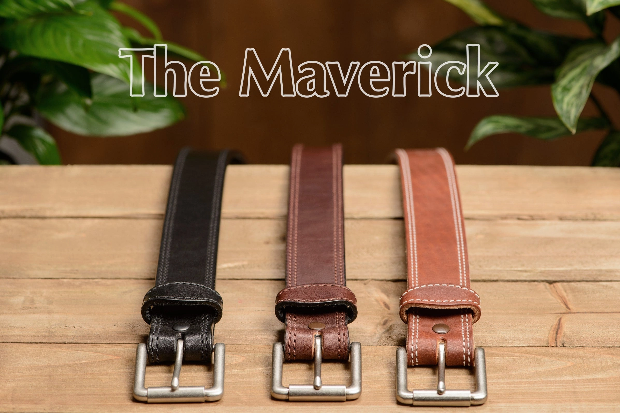 The Maverick: Hot Dipped Tan Double Stitched 1.50"