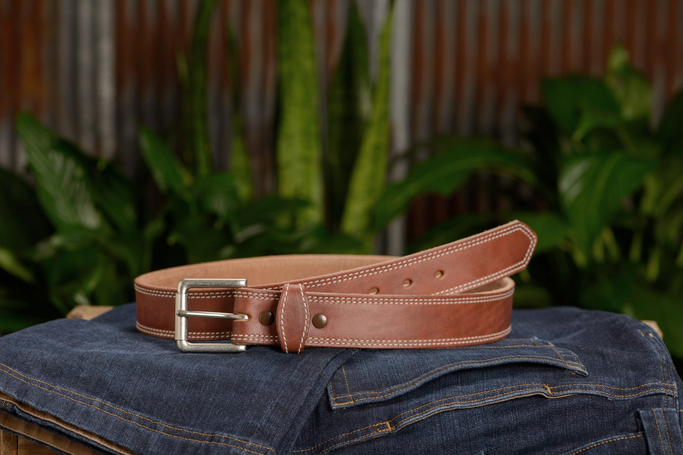 The Maverick: Hot Dipped Tan Double Stitched 1.50"