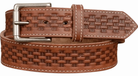 The Maverick: Hot Dipped Tan Stitched Basket Weave 1.50"