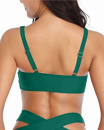 Trendy And Fun Bathing Suit Push Up Bikini Top-Emerald Green