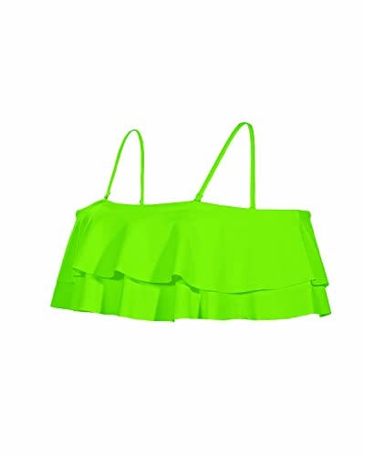 Trendy Padded Bikini Top Off Shoulder Swim Top-Neon Green