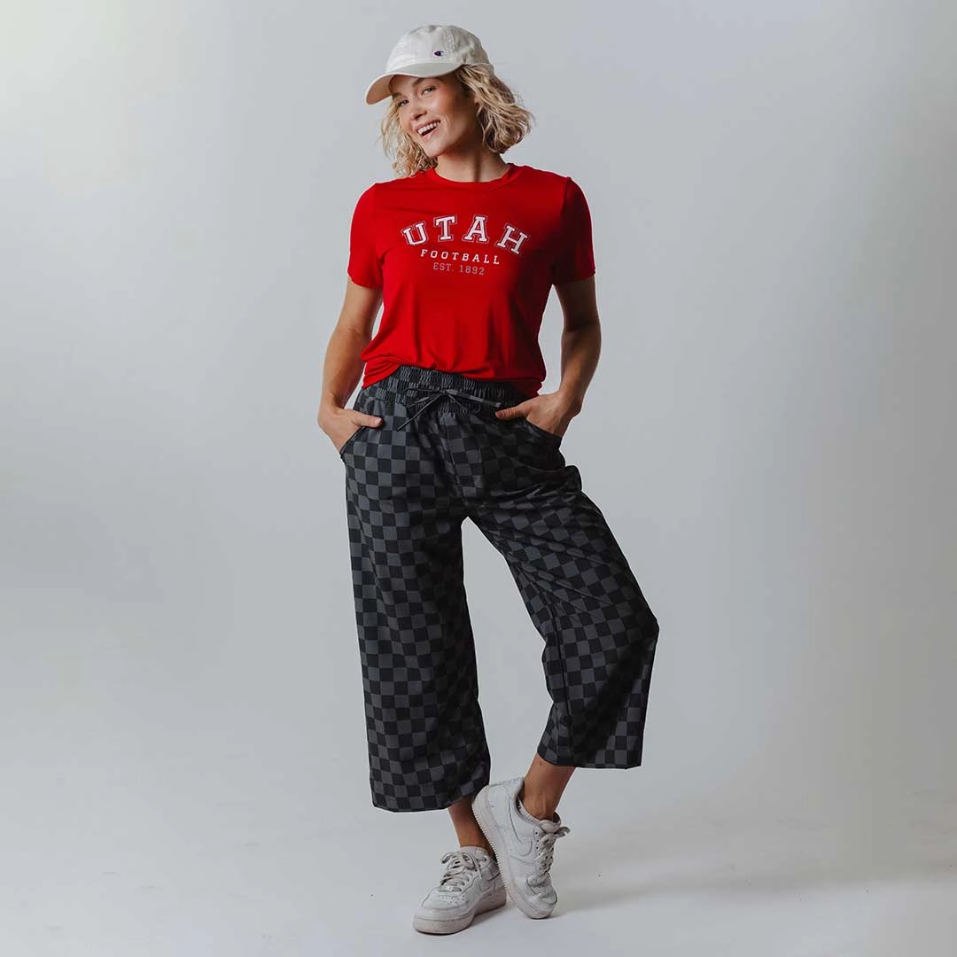 Utah Boyfriend Tee, Red Utah Football