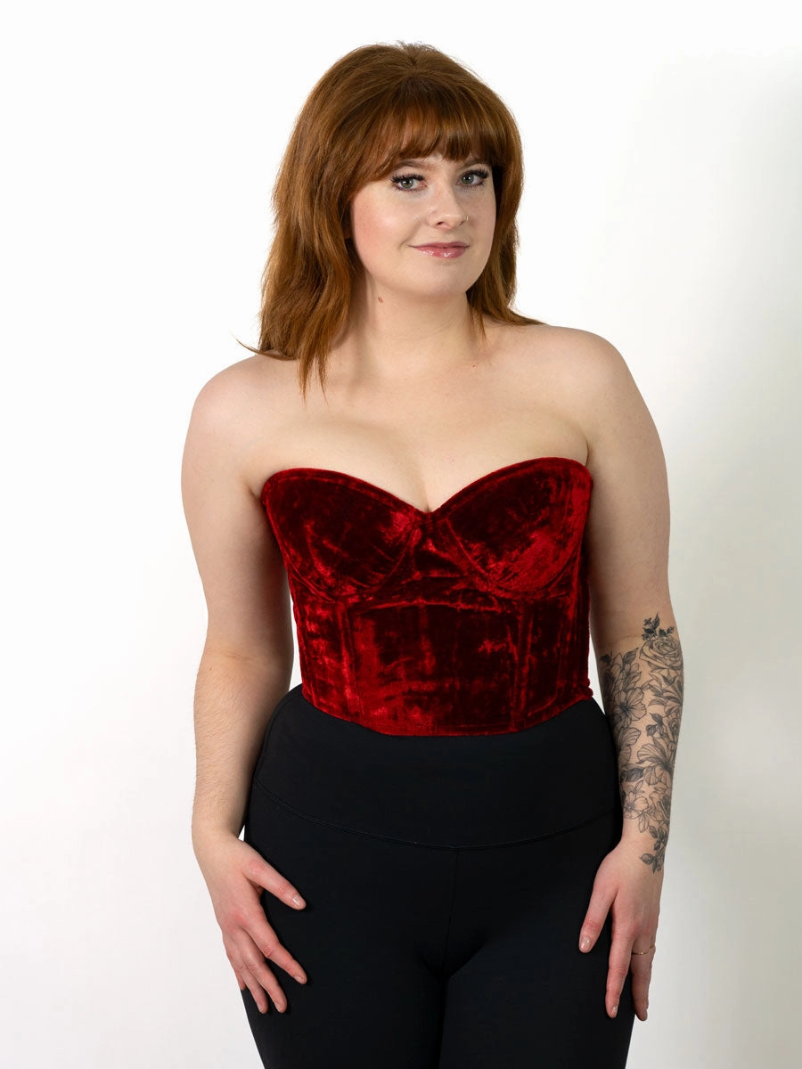 Velvet Bustier Corset Top