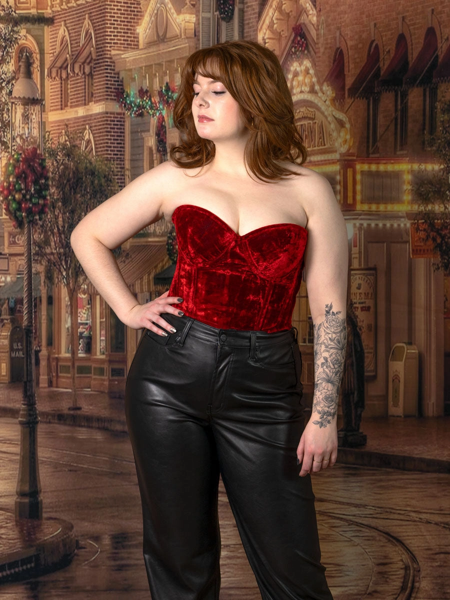 Velvet Bustier Corset Top