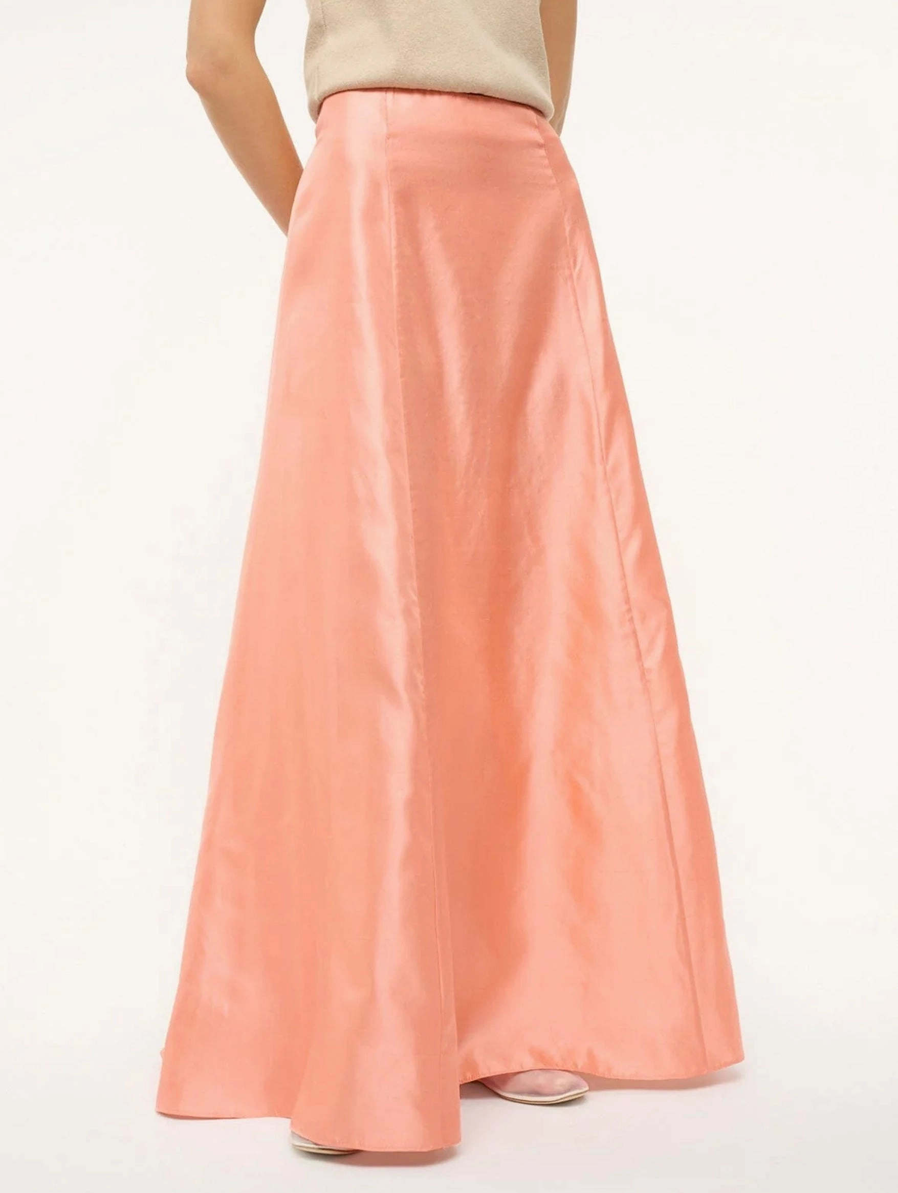 Vincenzo Silk Skirt in Carnation