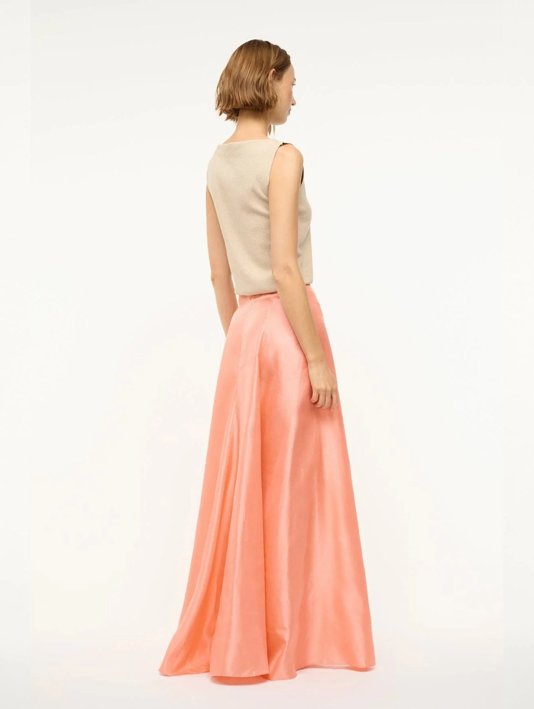 Vincenzo Silk Skirt in Carnation