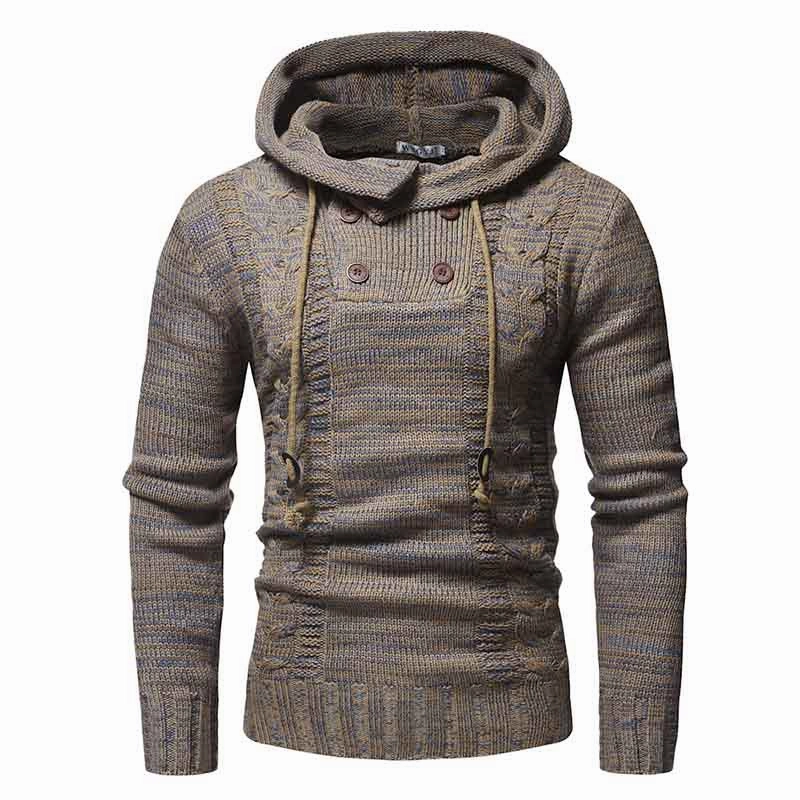 West Louis™ Knitted Turtleneck Top Sweater Hoodie