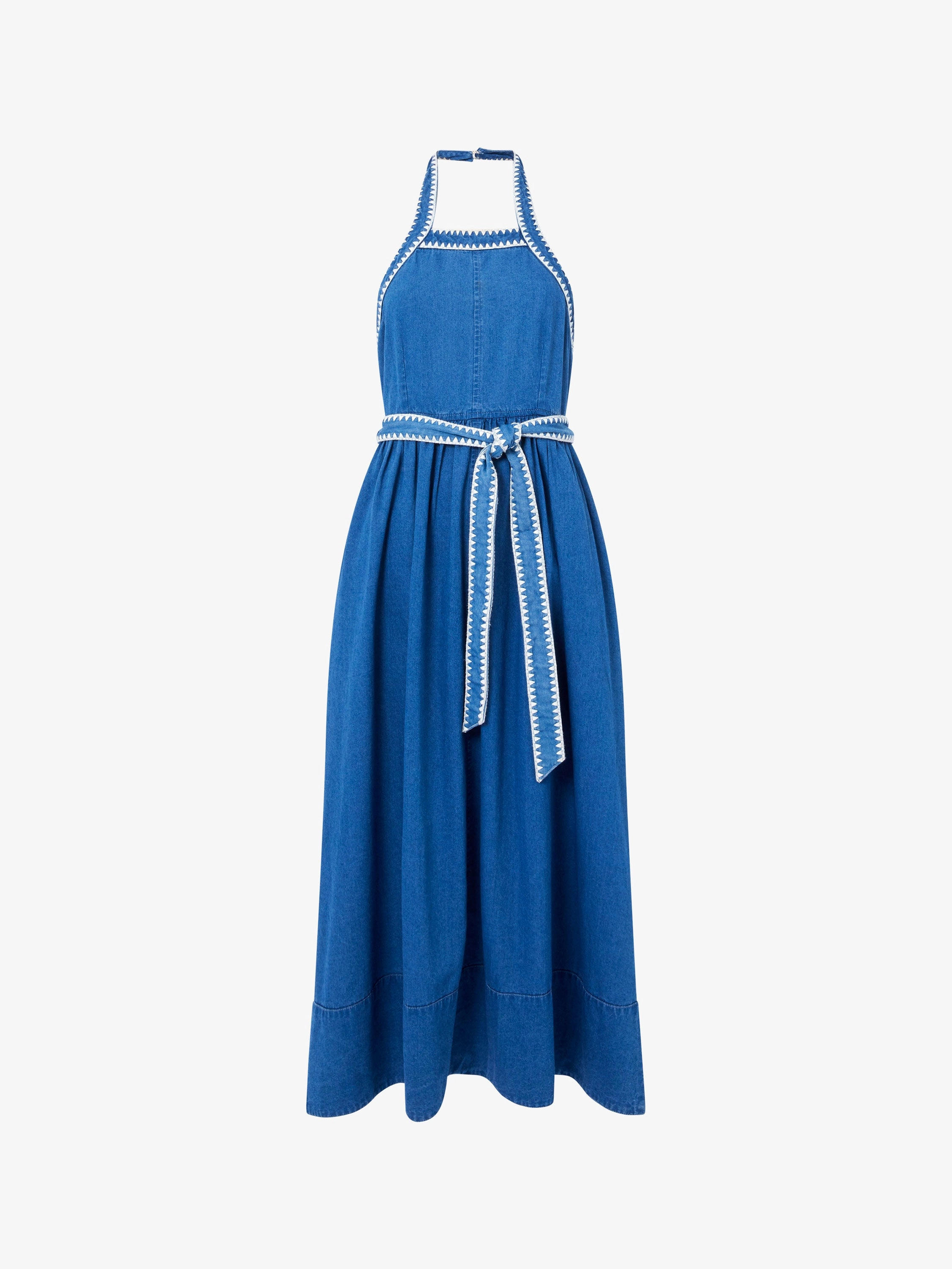 Zaves Chambray Halterneck Midi Dress